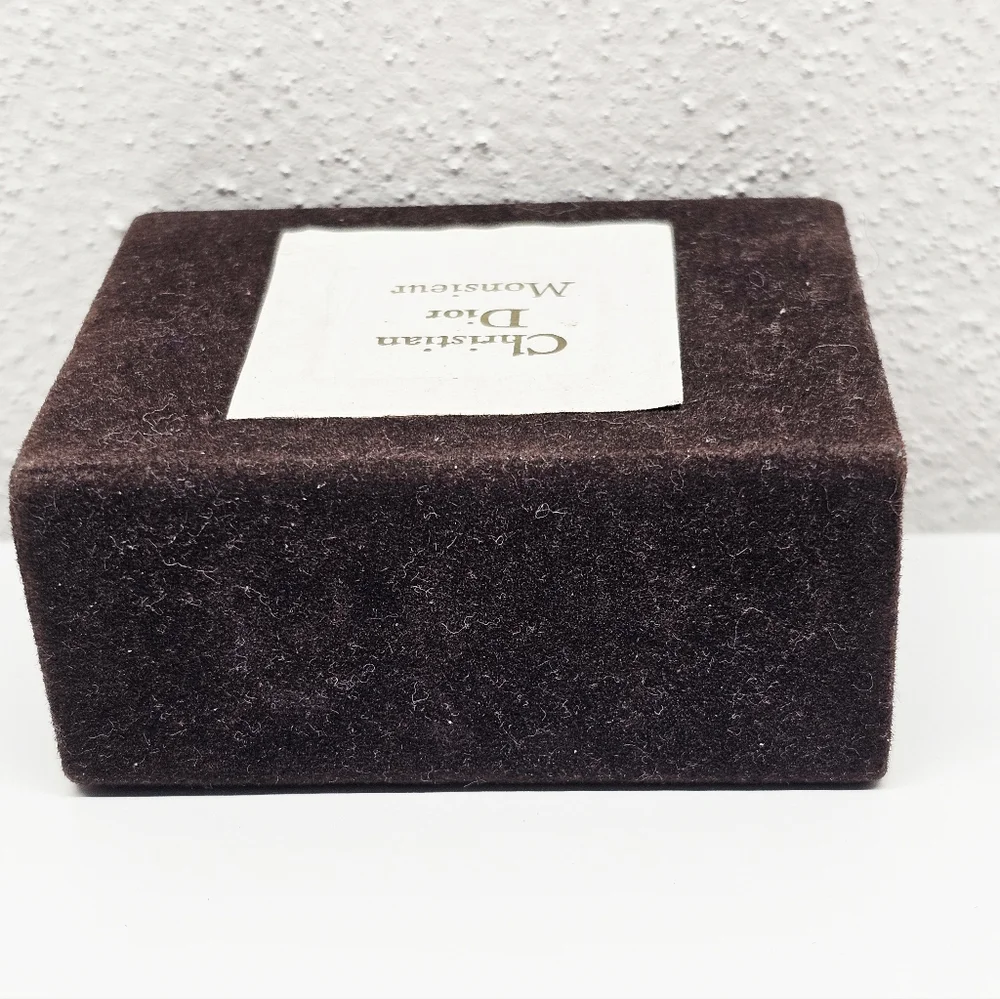 Christian Dior Monsieur Vintage Cufflinks GoldTone Ribbed Original Box And COA